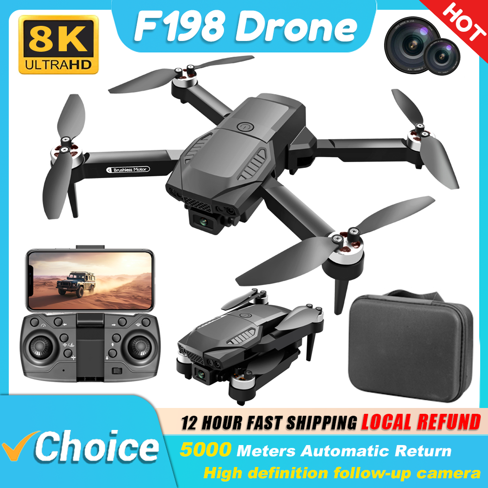 Drone Camera Wide Angle - Novo f198 drone profissional câmera dupla