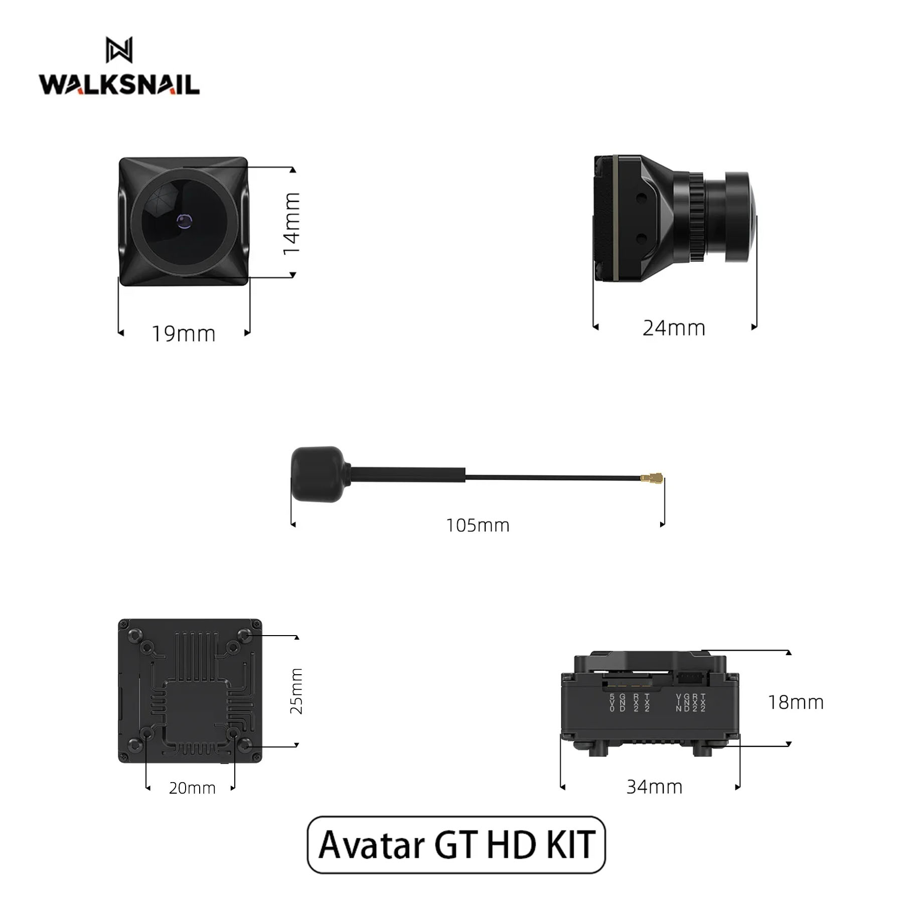 Walksnail Avatar GT HD KIT 2W  - Drone Camera Hd avaliação e preço