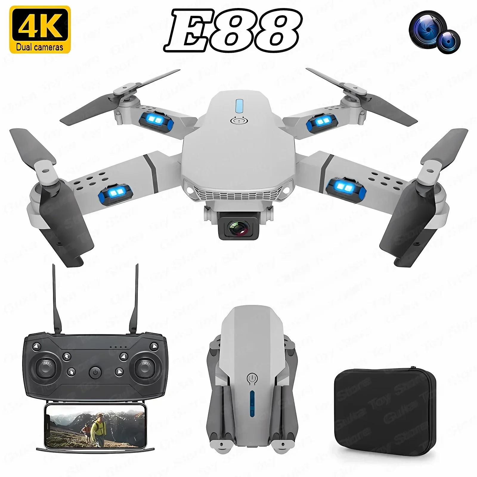 E88 pro wifi fpv drone grande  - Drone Camera Wide Angle avaliação e preço